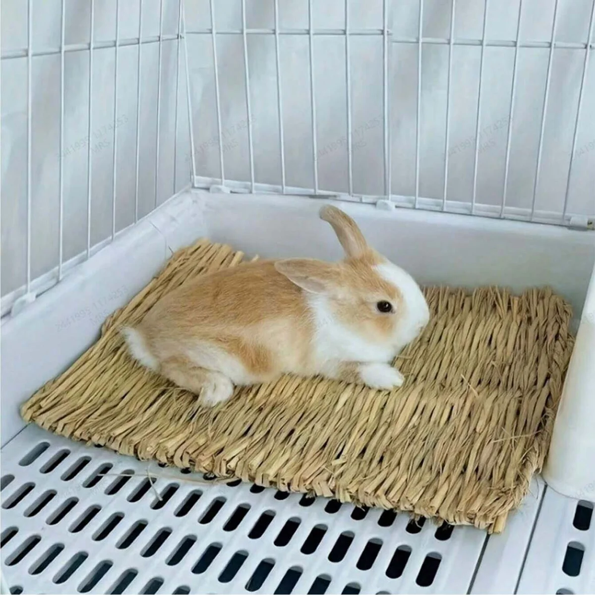 1 pack of natural grass woven rabbit grass mats suitable for small ...