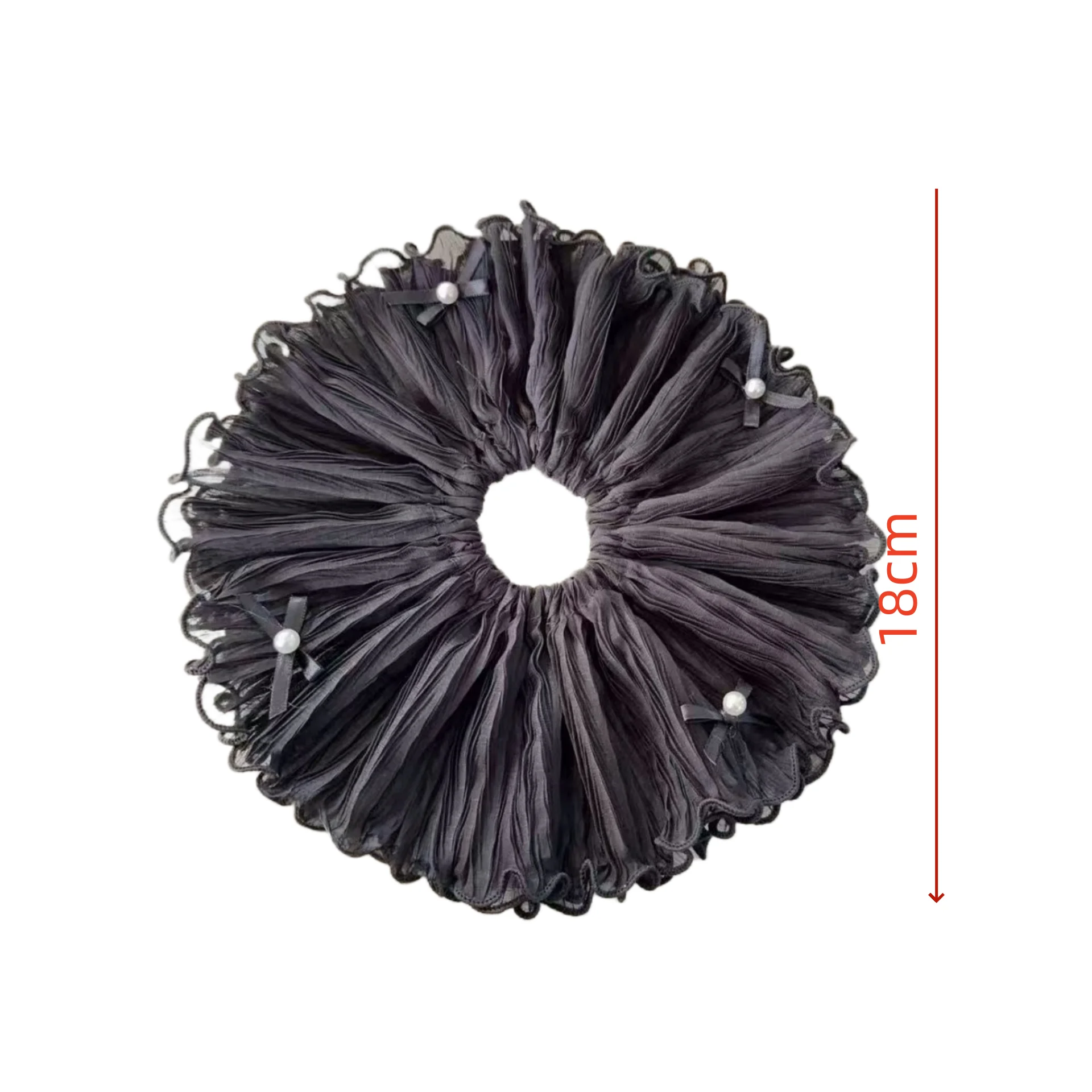 1PC Ruffled Satin Shower Caps with Pearl Bows, Multi - Color Set (Blue, White, Black), Elegant Hair Care Accessories for Women