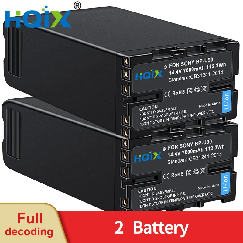 Hqix Per Sony Pmw-300K2 300 K1 Ex1 F3 F3K Ex280 Pxw-Fs5K Fs5M2 Fs7K Fs7 X160 X180 X200 X280 Z190 Z280 Gioco Bp-U90 Batteria Del Caricatore