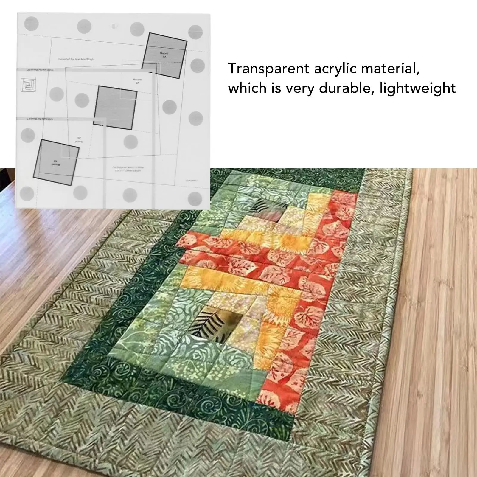 Transparent Acrylic Log Cabin Quilt Ruler-Creative Grids Trim Tool for Accurate Quilting