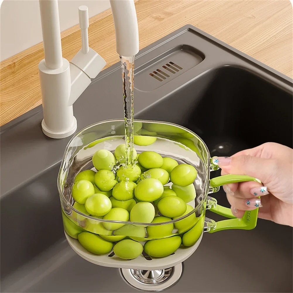 15x15x8.5cm Drain Strainer Bowl Easy Clean Drain Basket Easy To Clean Efficient Water Drainage Handle For Use