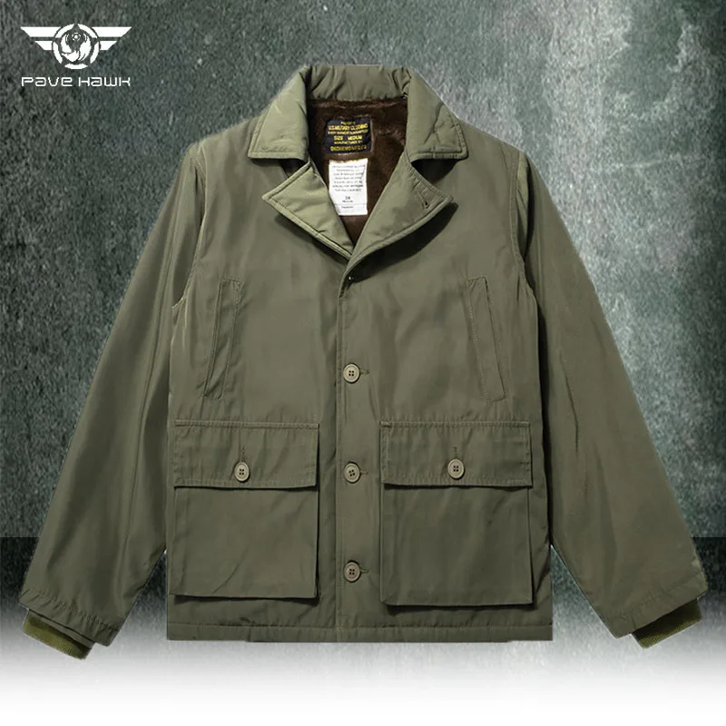 

Vintage AL-1 Tactical Military Jacket Men Winter Lapel Multi-pocket Thick Wool Caego Jackets Male Casual Multi Pocket Coats New