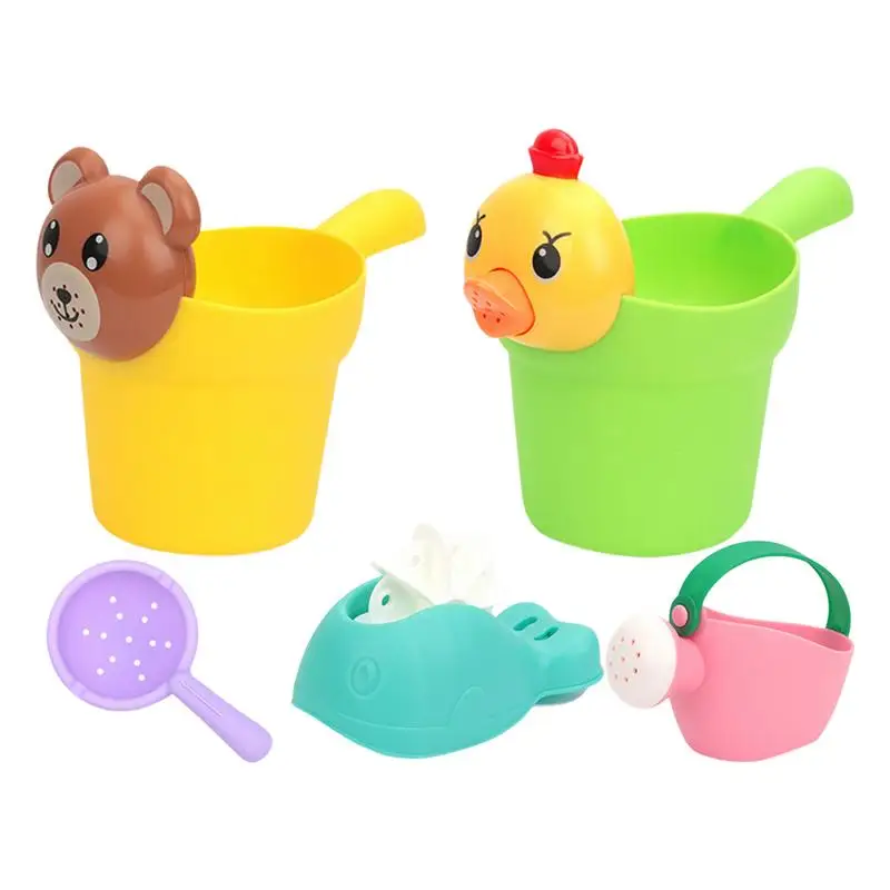 

Bath Toys Set Summer Bathroom Beach Sand Water Toys Silicone Shampoo Cup Baby Shower Set For Kids Toys And Games Accessories