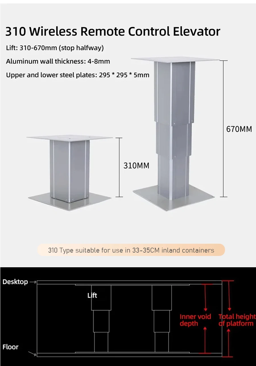 Electric Tatami Lifting Table 220V to 24V Manual Height Adjustment Lifting Platf