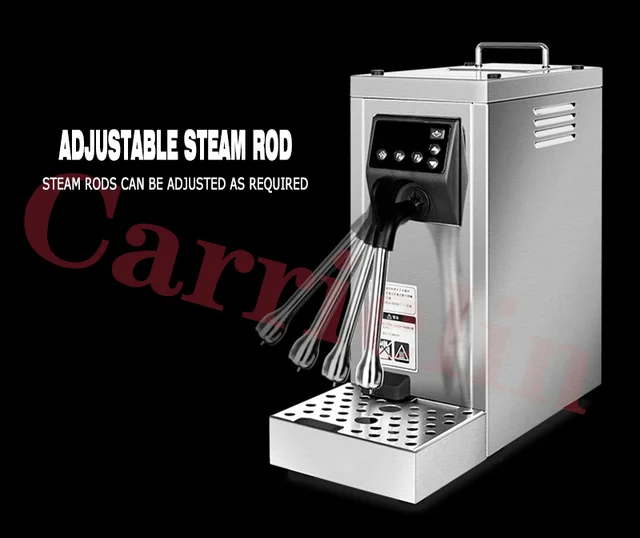 Commercial Milk Frother, Automatic Milk Steamer Electric Coffee Frothing  Machine 800ml water tank Professional Double Hole Pump Embossed Coffee Milk  Frother wit…