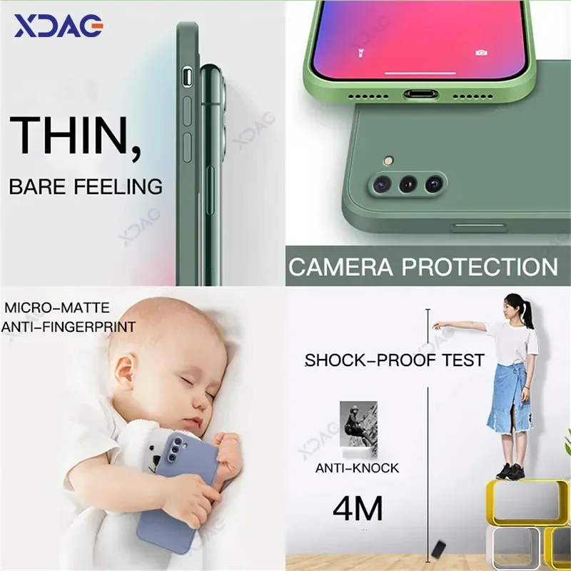 Luxury Fashion Cute Soft Square Liquid Silicone Bags Case Cover