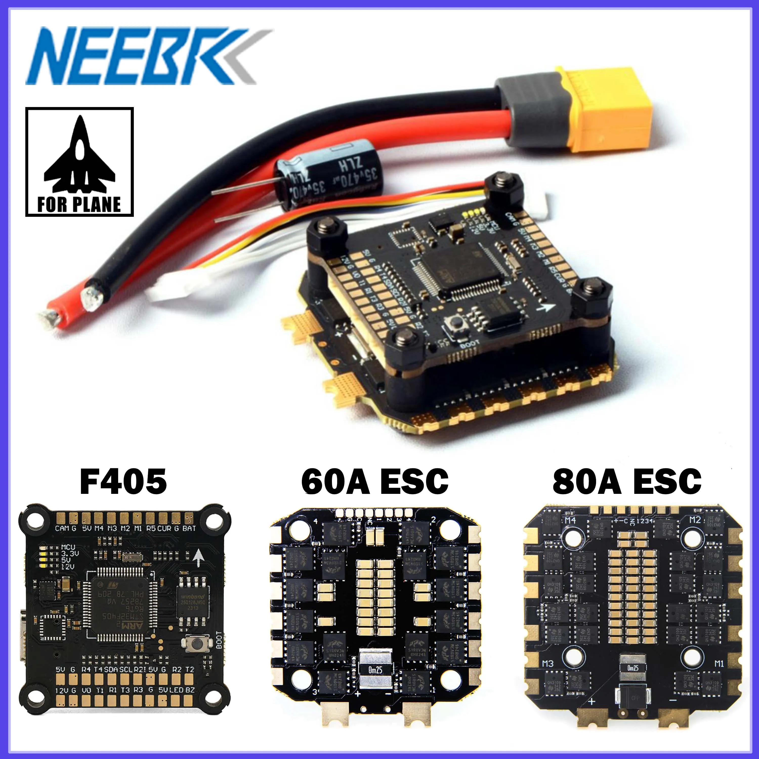 NEEBRC-F405-FC-Flight-Controller-Board-5V-12V-BEC-Dual-4in1-60A-80A ...