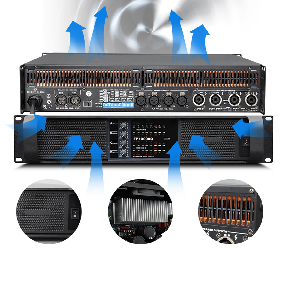 FP10000Q/FP20000Q Professional Audio Power Amplifier 2 Ohm Stable 4 Channels Class TD Amp 4x1350W 10000 Watts ON-Semi Live Show — view 4