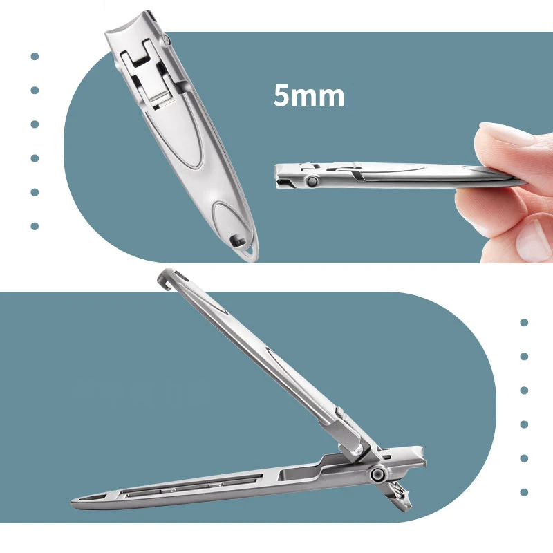 Ultra-thin Portable Nail Clippers Wide Jaw Opening Nail Clippers Set Toenail for Thick Nails Cutter Manicure Pedicure