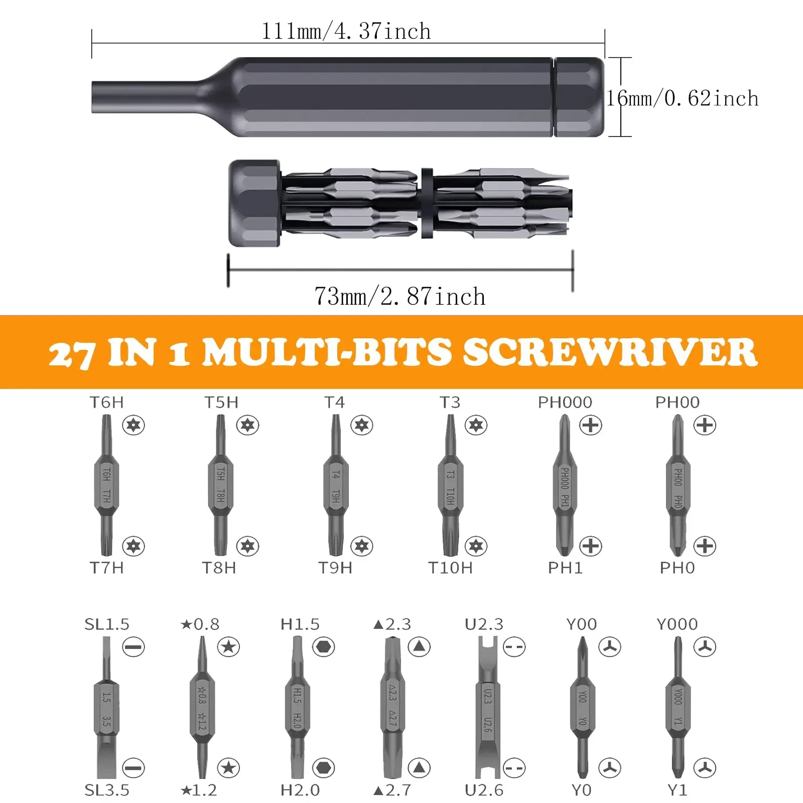 27 in 1 Precision Screwdriver Set Mini Portable Phillips TOrx Screw Driver Cell Phones Watches Computers