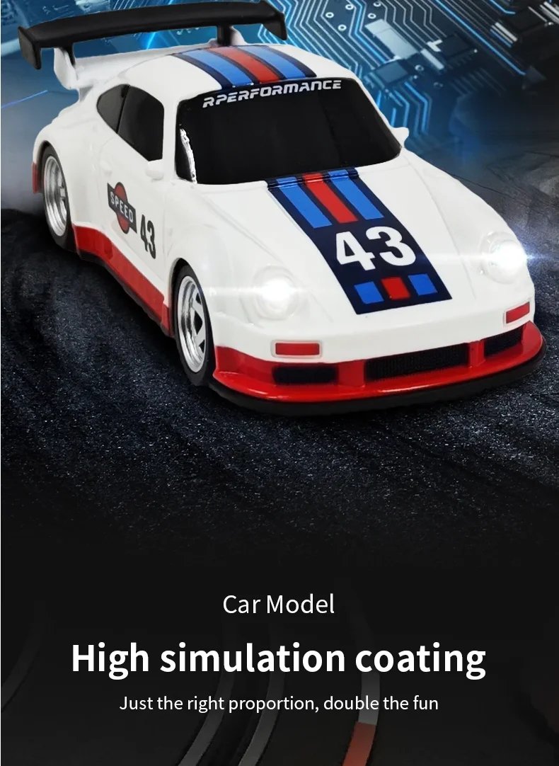 Upgrade Gyro Mini Toys 4WD 1/43 RC Speed Car RTR 2.4G Radio Control Racing Drifting Car Four-wheel Drive High Speed Model Gifts 6