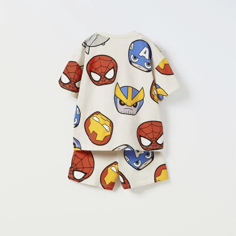 Cartoon Boys Tracksuits Casual Sports Two Piece Summer Clothing T-shirt+Shorts