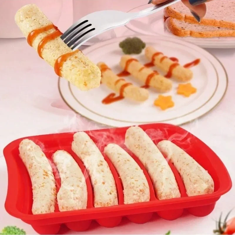Premium Silicone Sausage Mold Set; DIY Homemade Hot Dog Burger Molds Non-Stick Oven Reusable Baking Accessories for Cakes Pies