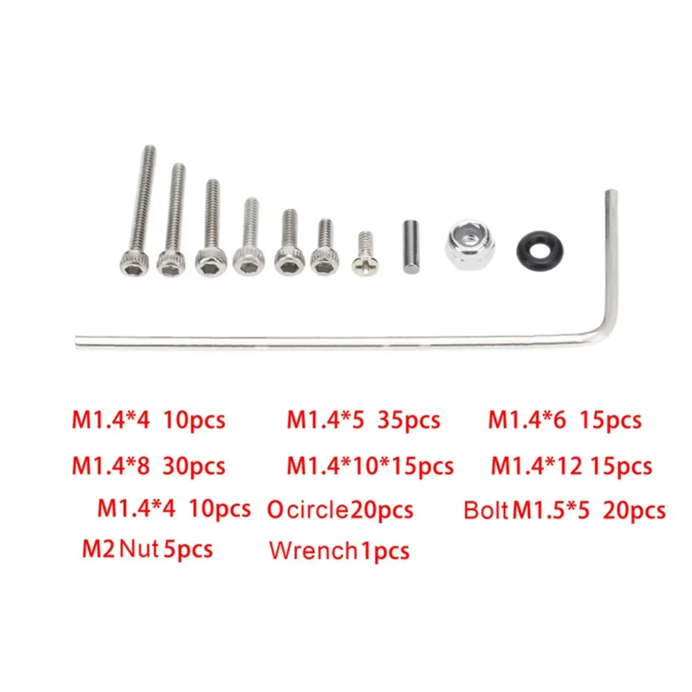 

186PCS/set Screws Pins Repair Tools Kit with Storage Box 130x22x67mm for 1:24 Axial SCX24 RC Crawler Car Repair Parts