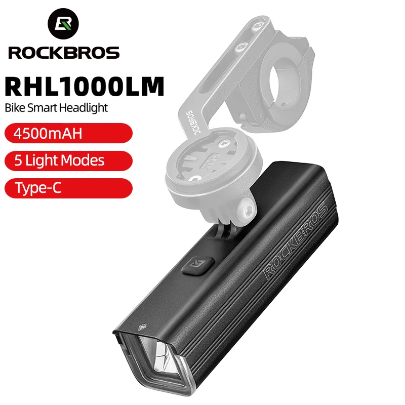 ROCKBROS 1000 Lumen Luce Per Bici 4500mAh Modalà Lampada Per Bici Faro Per Bicicletta Torcia A LED Accessori Per Bici - Foto 2