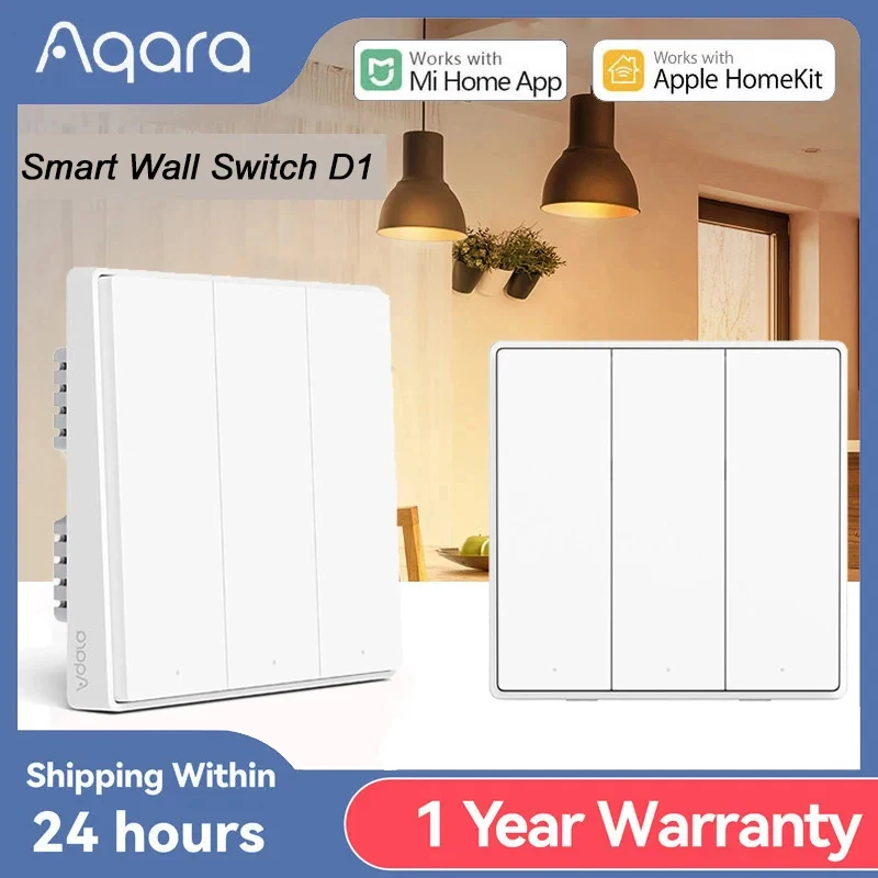 

Aqara Smart Wall Switch D1 ZigBee Wireless Key Light Remote Control Fire Wire With /NO Neutral For Mijia Xiaomi Home Homekit APP