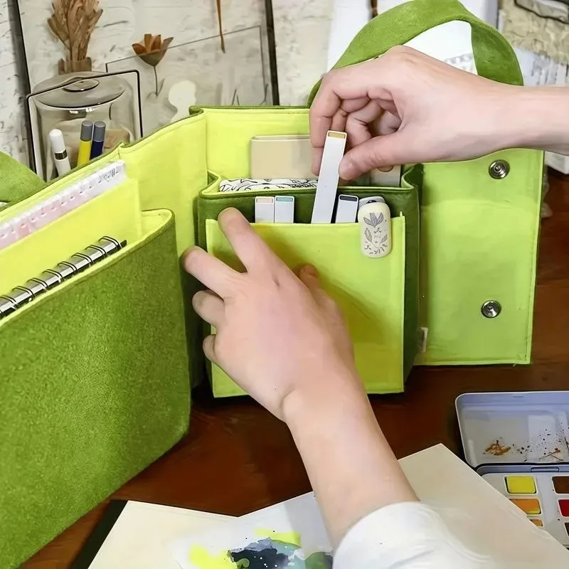 1 pezzo di nuova borsa per computer pieghevole da donna, borsa portaoggetti multistrato in poliestere, borsa da viaggio. - immagine 5