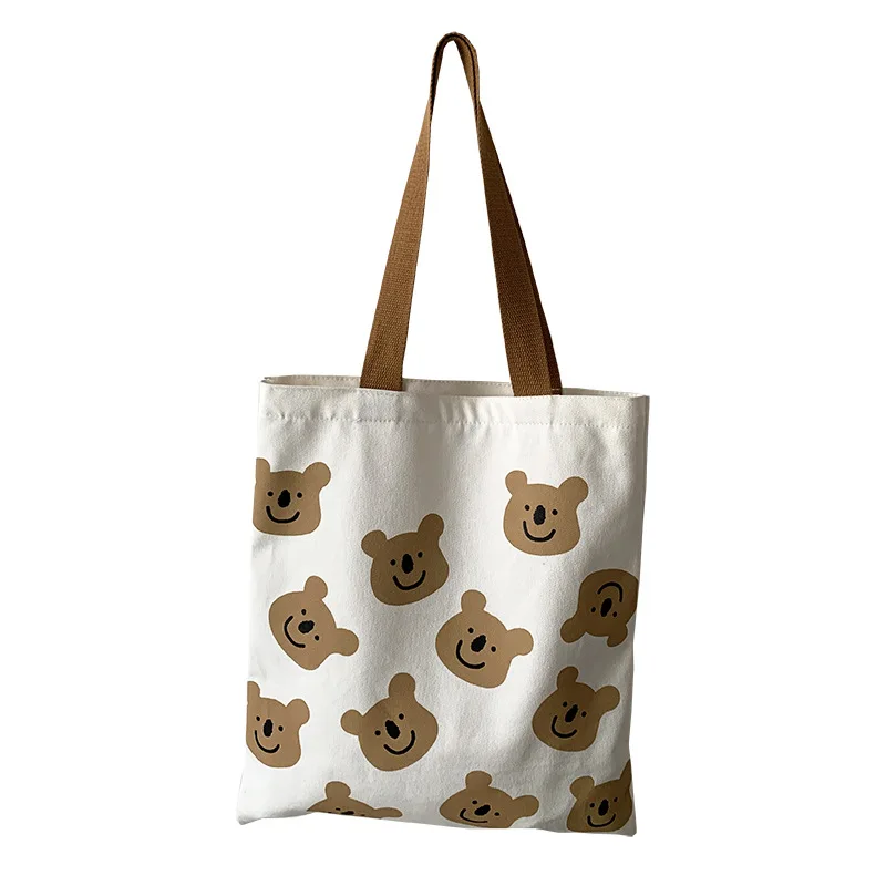 Smile Face Print Canvas Tote Bag, Large Aesthetic Shoulder Bag, Reusable  Shopping Bag & Travel Bag - Temu