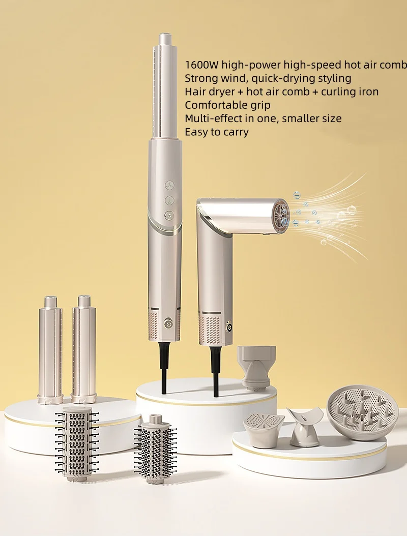 8 in 1 High Speed ​​Hair Dryer Curling Iron Hot Air Comb Set Folding Hair Dryer Multi-function Hair Styling Device 2