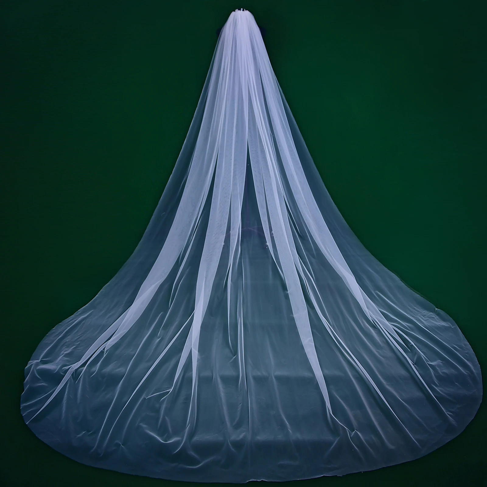 M92 Long Wedding Veil with Comb Plain Cathedral Bridal Veils 1 Tier Cut Edge Sheer Soft Tulle120in Wide Wedding Accessories