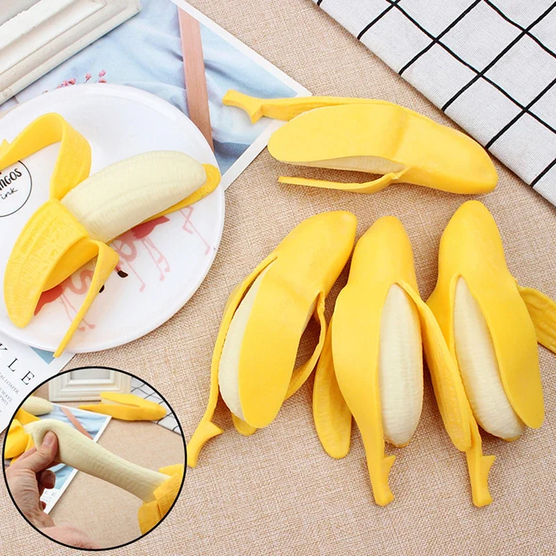 

1 Pcs Decompress Squeeze Prank Tricks Peeling Banana Squeeze Squish Fidget Toys Antistress Stress Relief Kids Toy for Gifts