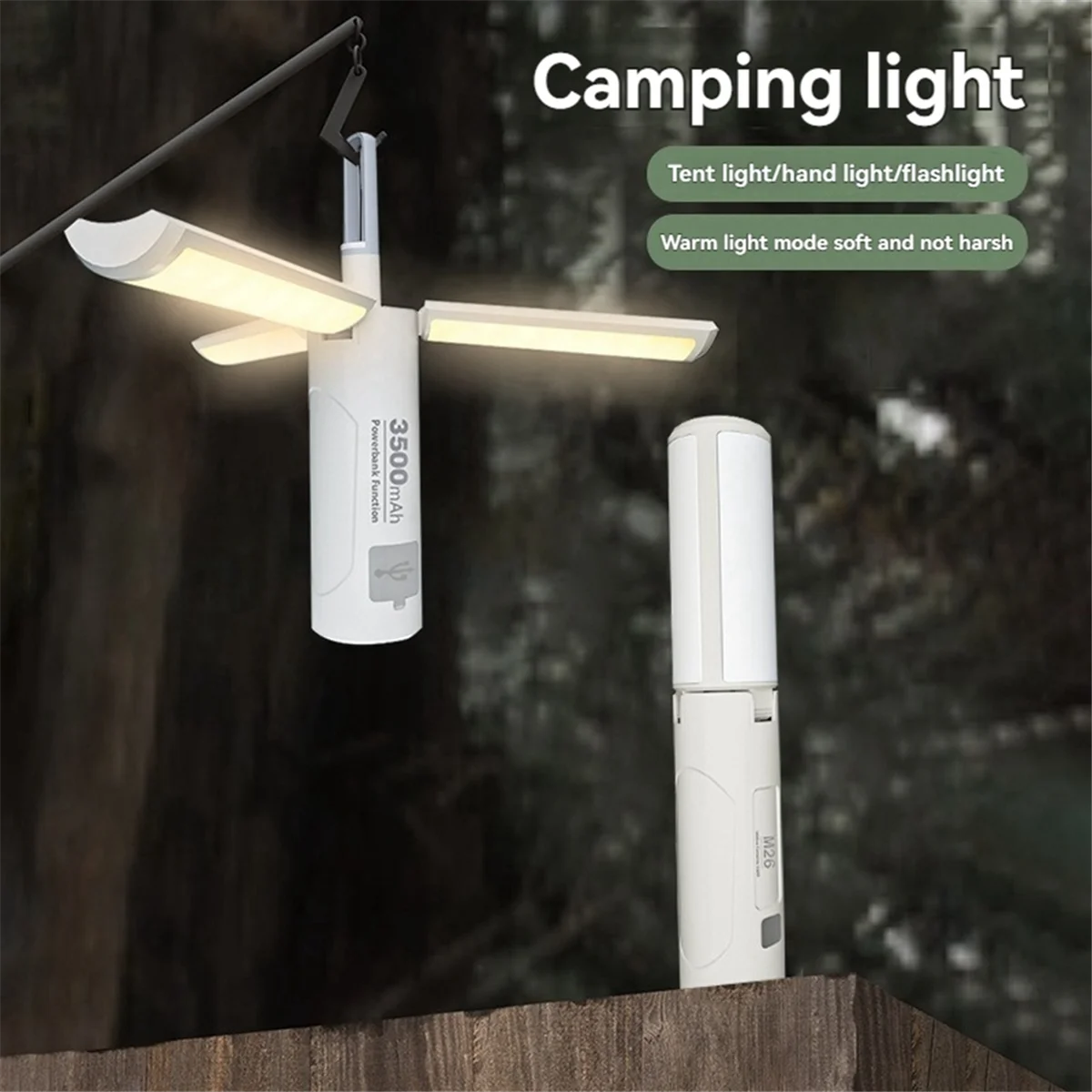 BAAU Outdoor Lighting Folding Camping Lights Multifunctional Portable Tent Lights Folding Hanging for Travel