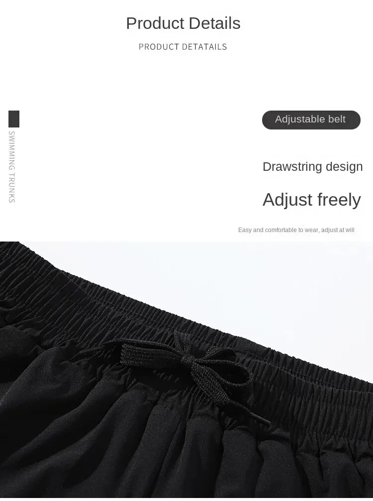 Herren-Aloe-Hosen, sportliche Shorts, zweilagige Badehose: stilvoll, schnell trocknend und bequem für Strand, Pool und heiße Quellen! – Detail 17