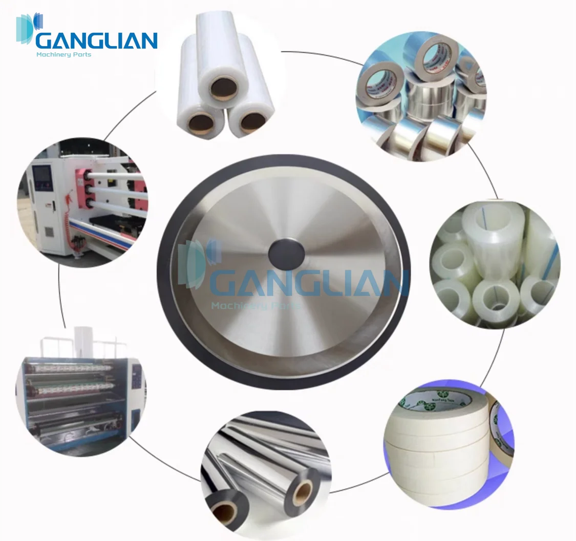 천 종이 튜브 테이프 절단 도구용 플랫 원형 나이프, 슬릿 라운드 블레이드, 9crsi 76-100mm, 10 개