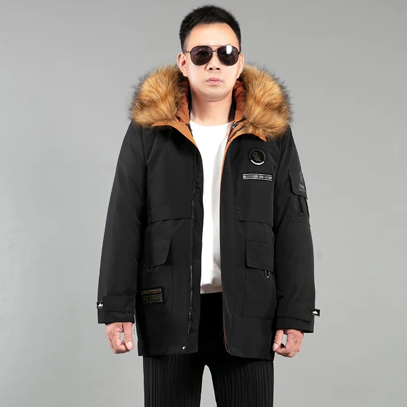 

ZOZOWANG Autumn Winter Men Warm Fur Hooded Thick Jacket Coat Men Fashion Removable Liner Cotton Padded Casual Clothes Male 10XL