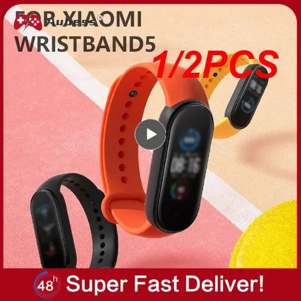 

1/2 шт., силиконовый браслет для Mi Band 5 6