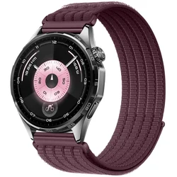 Premium Nylon Wristband Strap - 20/22mm Adjustable Watch Band - 22mm (Wine red)