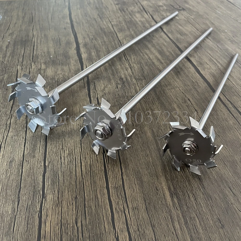 

1set Laboratory 304 Stainless Steel Sawtooth Disc Stirrer, Dispersive disc Agitator with Stirring Rod