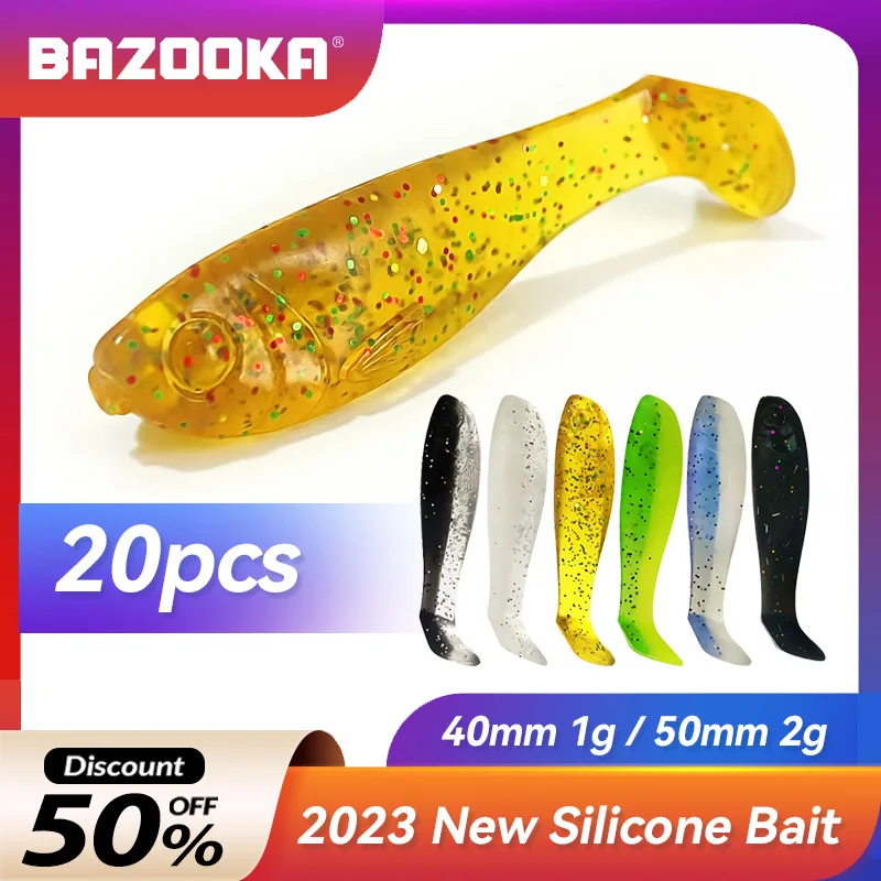

Bazooka 20pcs Fishing Lures Soft Baits Silicone Shad Swimbait Wobbler Artificial Jigging Worm Leurre Isca Sea Pike Carp Bass