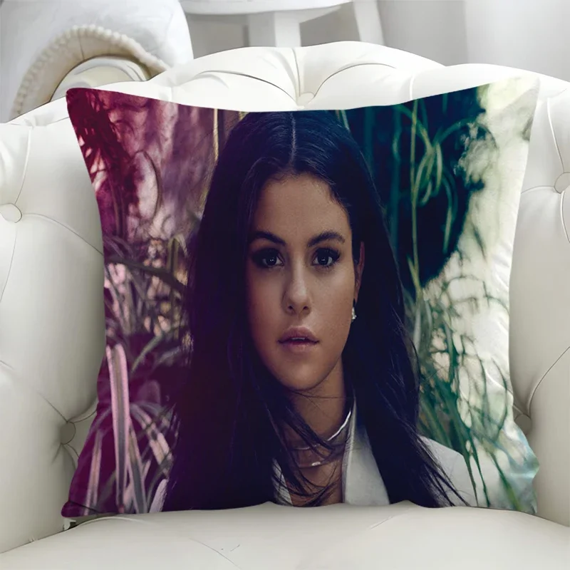 

Selena Gomez Pillow Covers Decorative Sofa Cushions for Living Room Double-sided Printing Cushion Cover 45x45 Twin Size Bedding