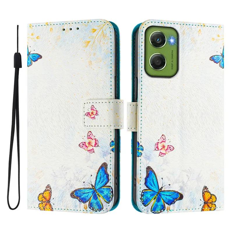 Vintage Floral Leather Wallet Case with Magnetic Flip Cover