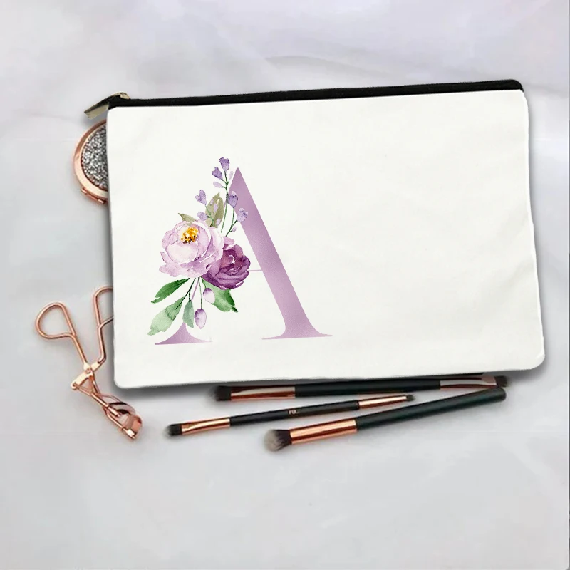 Personalized Custom Initial Name Bridesmaid toiletry Makeup Bag