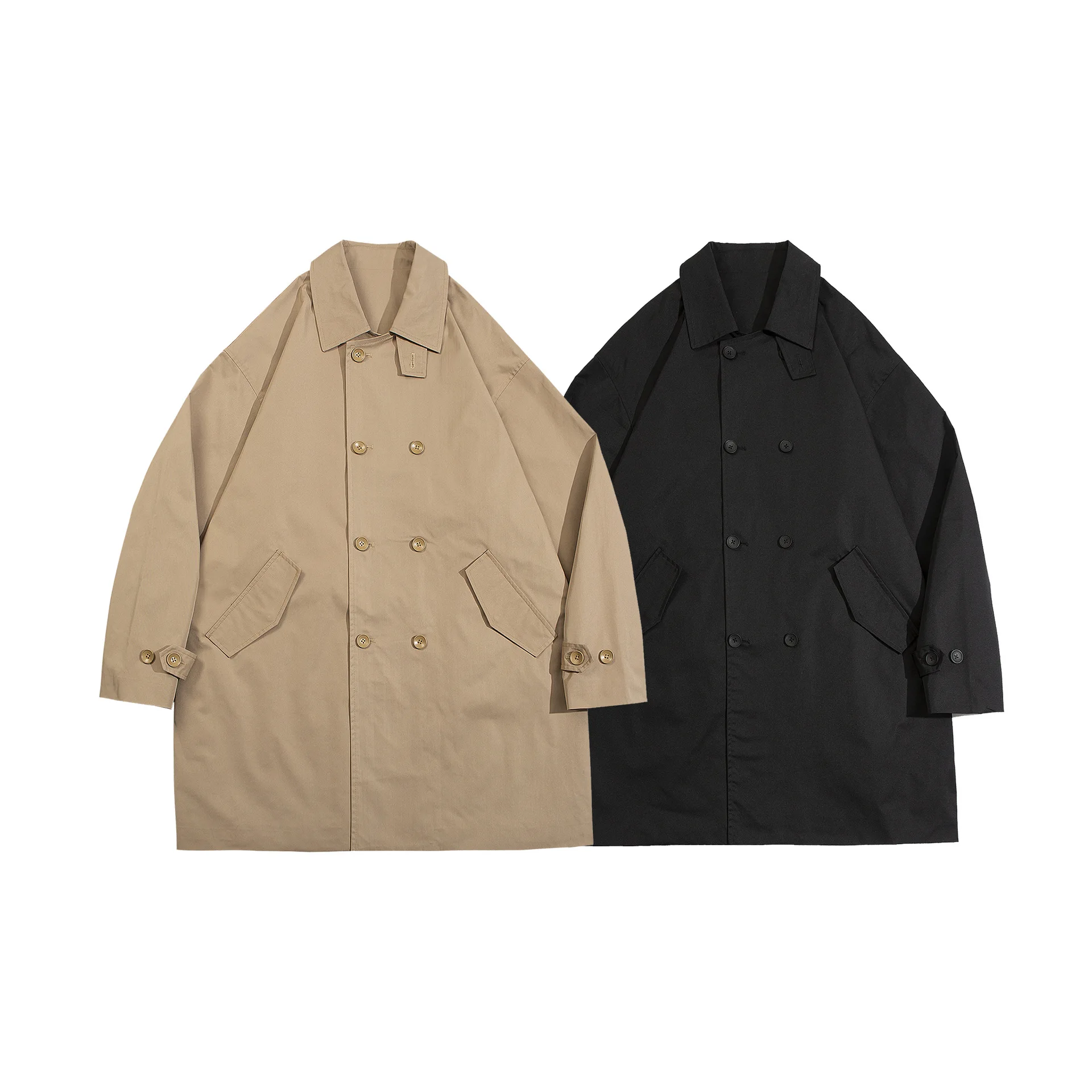 

Spring Trench Coat Male Streetwear Windbreaker Trenchcoat Men Solid korean fashion Casual Loose Long Overcoat trench coats