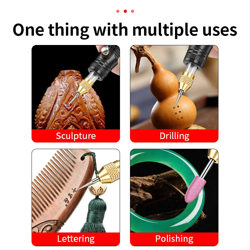Luxianzi-ワイヤレス電気ドリル,USB彫刻機,木工,翡翠彫刻,グラインダー