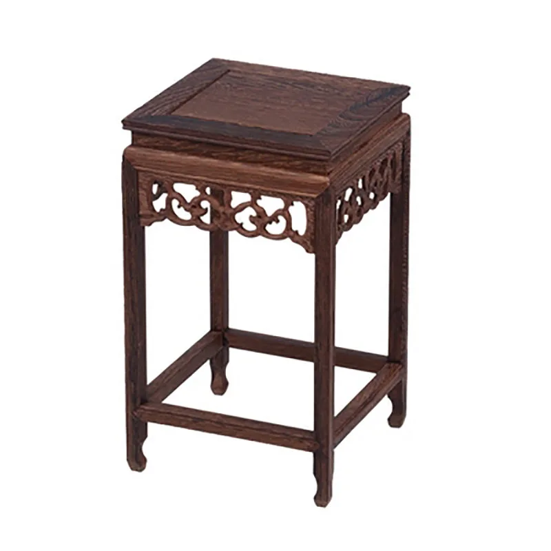 Solid Wood Antique Mini Flower Rack, Simple and Smooth Flower Table, Chicken Wing, Desktop, Chinese Style