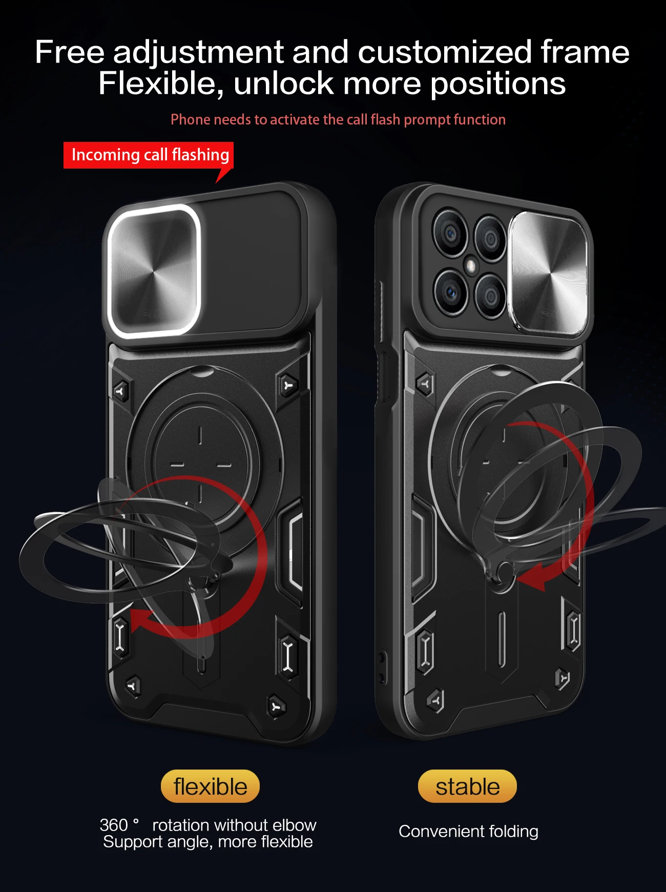 Magnetic Ring Bracket Hard Plastic Phone Case Shell