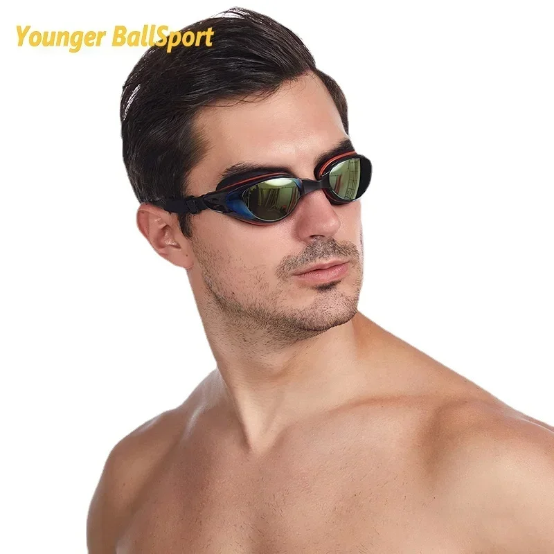 Myopia swimming goggles Professional Swimming Goggles Swimming Glasses with Earplugs Nose Clip Electroplate Waterproof Silicone 5
