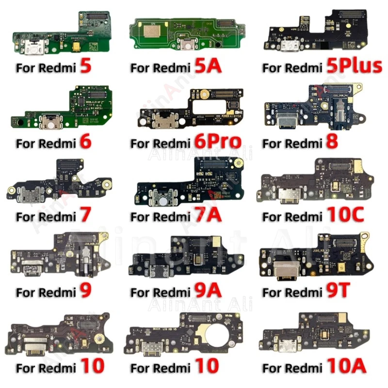 

For Xiaomi Redmi 5 6 7 8 9 10 5A 6A 7A 8A 9A 9C 9T 10A Pro Dock USB Sub Charger Connector Mic Board Charging Port Flex Cable