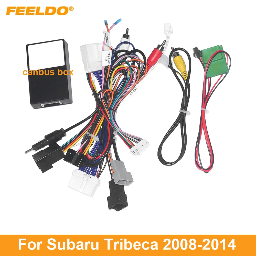 

FEELDO Car 16pin Power Cord Wiring Harness Adapter For Subaru Tribeca (08-14) With OEM Navigator Installation Head Unit
