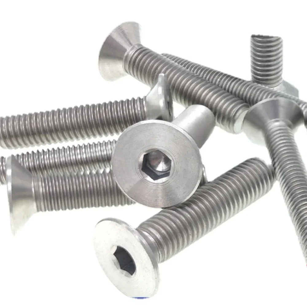 Титановые Плоские Шестигранные Болты M2 M2.5 M3 M4 M5 M6 M8 M10 x 3 4 5 6 8 10 12 15 20 25-55 мм TA2 GR2 с потайной головкой