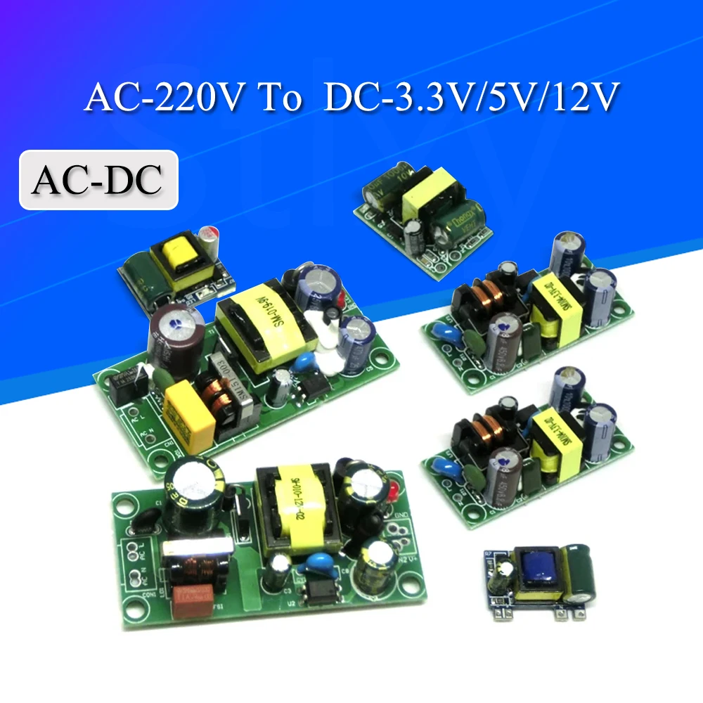 AC-DC 3.3 V/5 V/12 V Precision Buck Converter AC 220 v ถึง 5 v DC ขั้นตอนลงหม้อแปลงไฟฟ้าโมดูล 1A 12 W 1