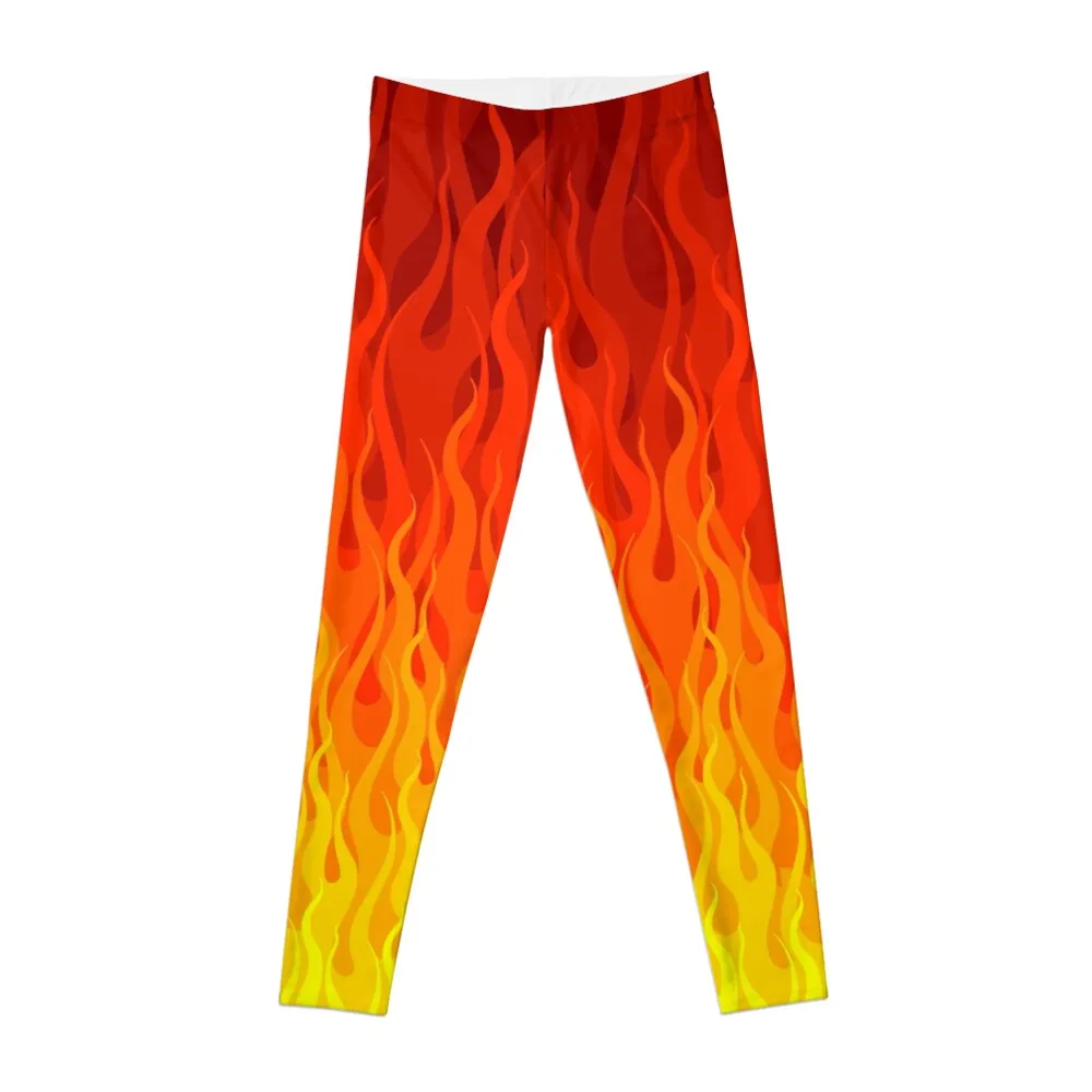 

Red Orange Yellow Burning Flames and Fire Leggings push up tights for Women's sports push up legging Pants sport Womens Leggings