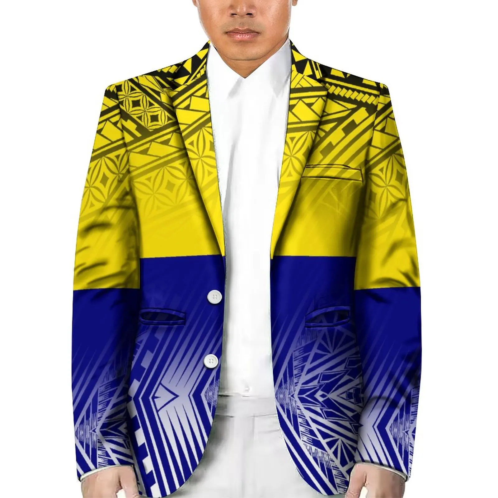 Support design men's casual suit Polynesian tribal fashion single breasted coat trend men's jacket business