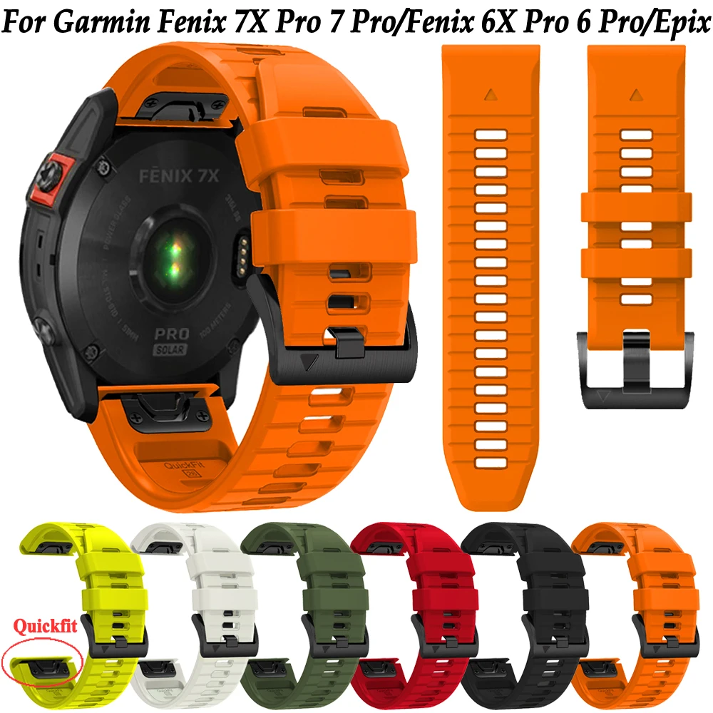 

Quickfit 22mm 26mm Watchband For Garmin Fenix 7 7X Pro Strap Wristband Fenix 6 6X Pro 5 5X Plus Epix Pro Gen 2 Silicone Bracelet