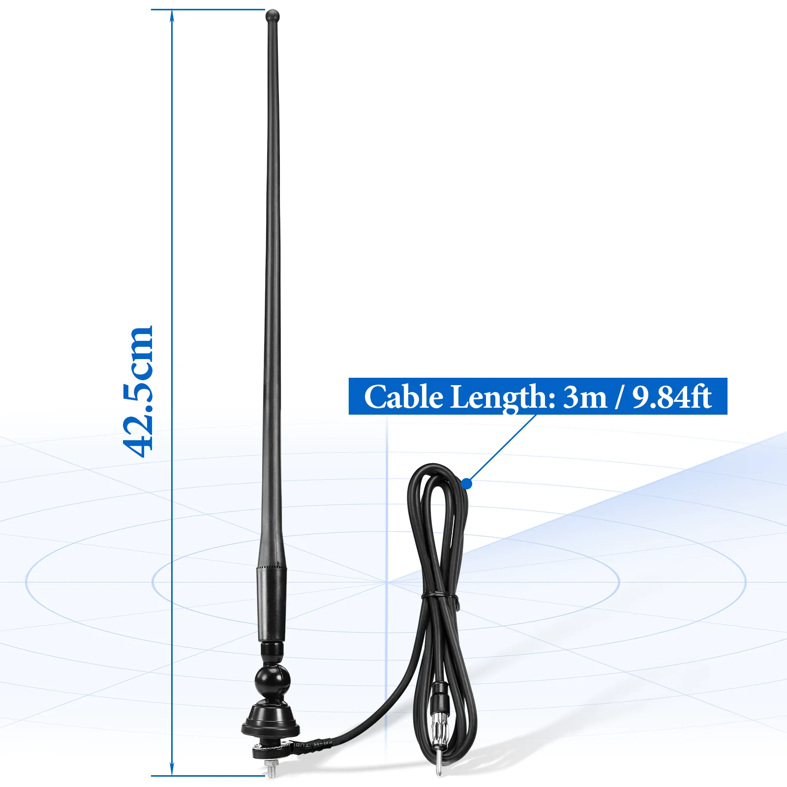 Superbat 16 Inch Marine Boat Radio Rubber Duck Flexible Mast Antenna for Boat Car RV Motorhome ATV UTV Tractor Motorcycle Yacht