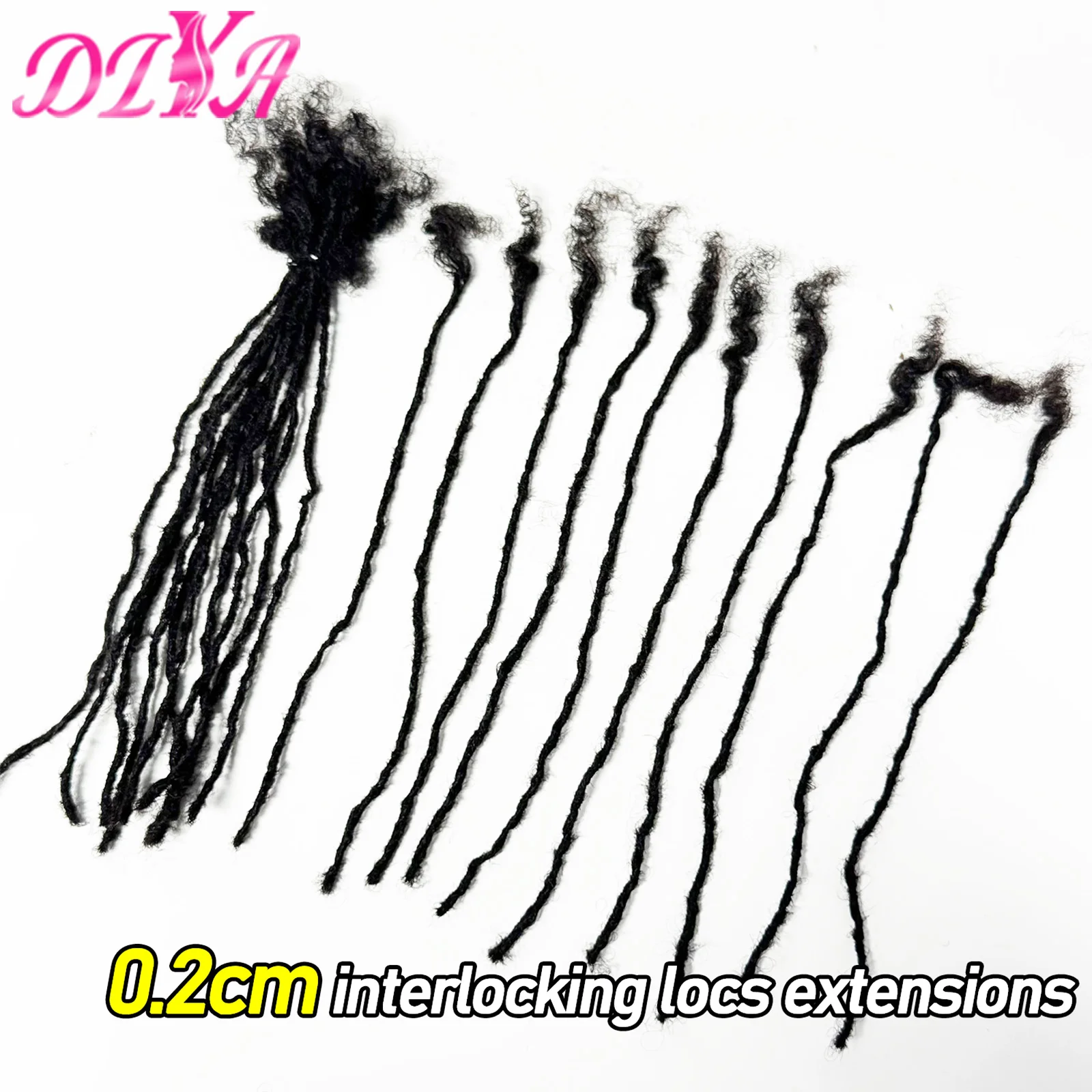 0.1-0.2cm Sisterlocks Human Hair Handmade Interlock Loc Curly Tips Sister Locs Real Human Hair Micro Locs Extensions Can Be Dyed 1